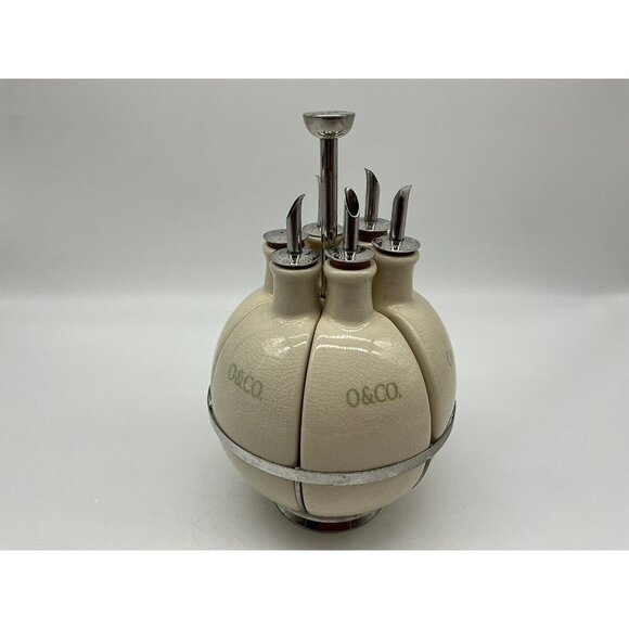Oliviers & Co Vintage Kitchen Oils Caddy Creut Set Oils Holder MCM Collectible - Picture 10 of 15